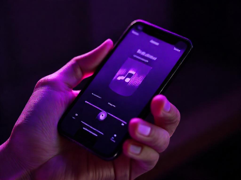 Main tenant un smartphone avec l'application Musae ouverte
